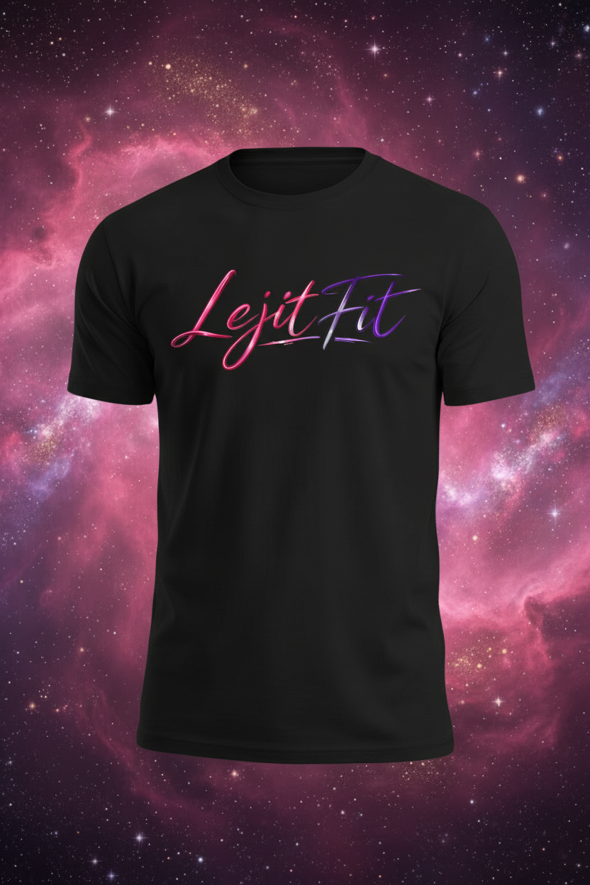 LejitFit Women's Black Script T-Shirt