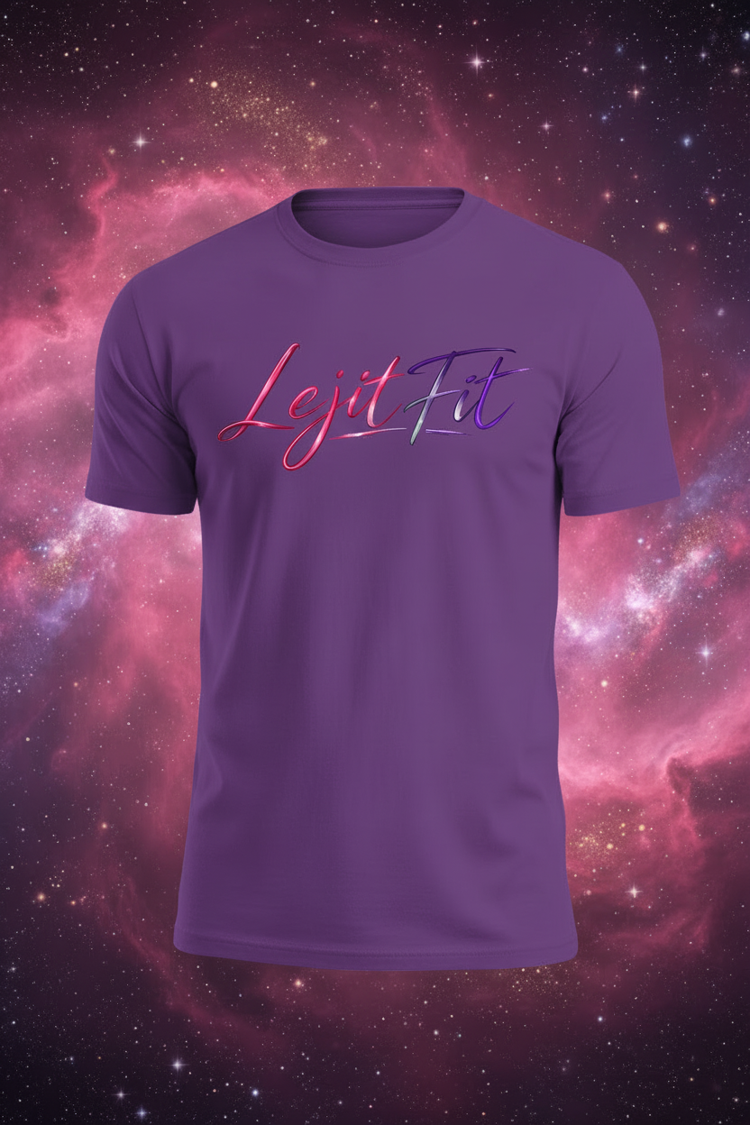 LejitFit Women's Purple Script T-Shirt